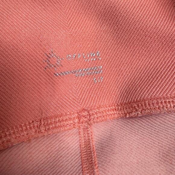Offline By Aerie Totally Textured Seamless Leggings Peach Size Small Comfy - Picture 9 of 11